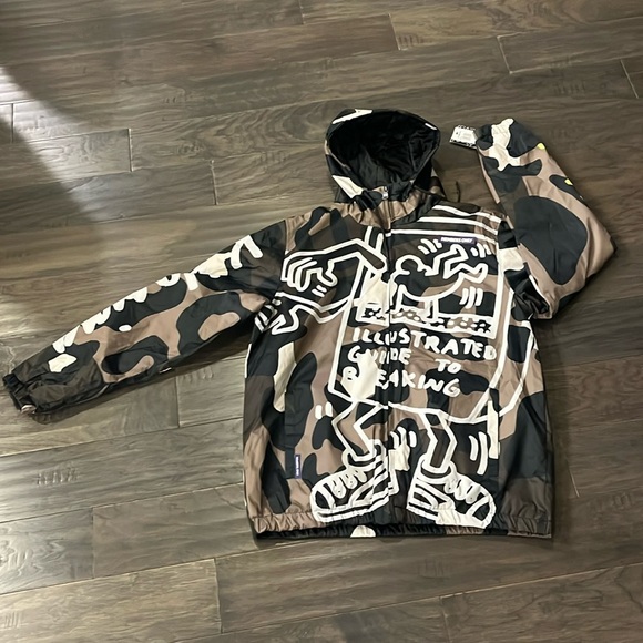 Members Only Keith Haring NYC Statue of Liberty Break Dancing Jacket Mens  Sizes